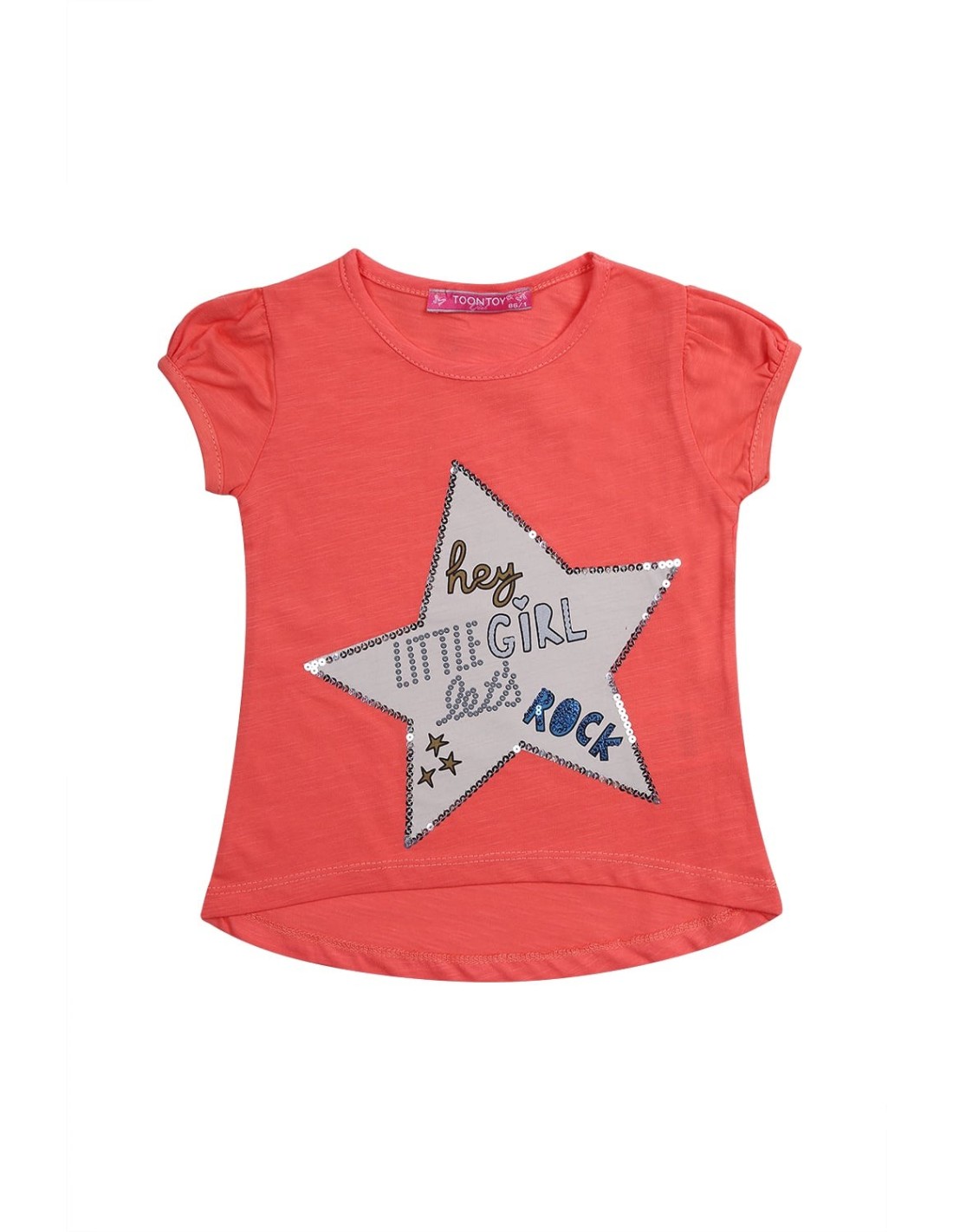 T-shirt with a star, orange NDZ8109 - Online store - Boutique